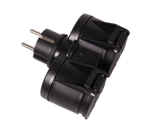 GRENKONTAKT 2:A IP44 UTOMHUS SVART 12CM
